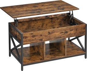 Stolik kawowy Valora Rustykalny brązowy metal do salonu