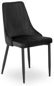 Zestaw Stół Okrągły Rozkładany HARRY 102-142 cm Dąb Artisan/Czarny i 4 Krzesła Tapicerowane BARI Czarne Nowoczesne