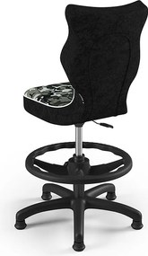 Krzesło dziecięce we wzory Petit Black z podnóżkiem rozmiar 3 (119-142 cm)