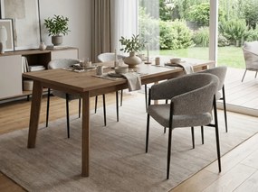 Krzesło do jadalni AKITA z czarnymi nogami, szare