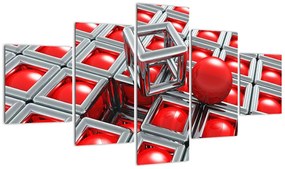 Obraz - 3D metaliczna abstrakcja (125x70 cm)