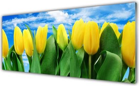 Szkło Ozdobne do Kuchni Barwna Kompozycja Tulipanów