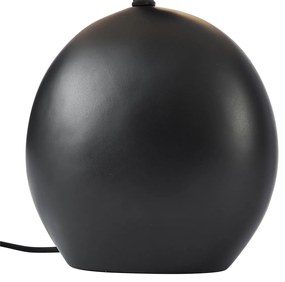 Lampa stołowa Japandi czarna z lnianym abażurem - TimoJapandi Oswietlenie wewnetrzne