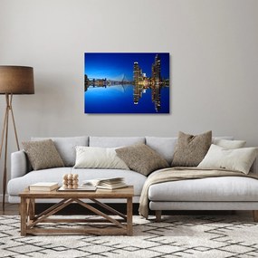 Obraz na szkle - Rotterdam nocą (70x50 cm)