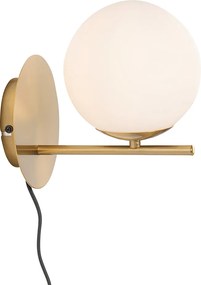 Lampa ścienna w stylu art deco złota i opalowe szkło - Flore