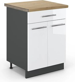 Szafka dolna do kuchni biały wysoki połysk 60x60x82 fame-line