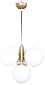 Lampa wisząca w biało-złotym kolorze ze szklanym kloszem ø 15 cm Hector – Squid Lighting