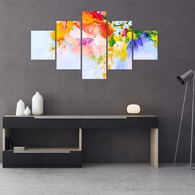 Obraz - Kwiaty, malarstwo (125x70 cm)