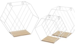 Biało-naturalne półki zestaw 3 szt. 31 cm – Casa Selección