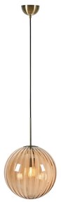 Pomarańczowo-brązowa lampa wisząca ze szklanym kloszem ø 35 cm Fengari – Markslöjd