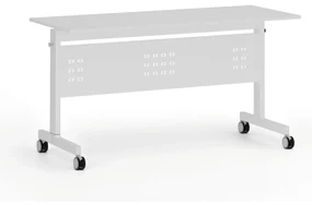 Mobilny stół PRIMO MOBI, 1400 x 600 mm, podstawa biała, biały