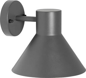Industrialna lampa ścienna zewnętrzna ciemnoszara stożek IP44 - Natas