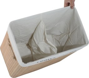 HOMCOM Kosz na Pranie Bambusowy 100L Naturalny Przestronny i Stylowy Idealny do Dużych Rodzin | Aosom PL