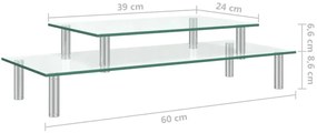 2-poziomowa półka na biurko ze szkła hartowanego Lacar 6X