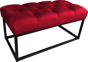 Ławka CHESTERFIELD tkanina Welur loft ławka metal : Kolor Stelaża - Czarny , Kolor tkaniny - VELVET - MG31, Typ tkaniny - Velvet