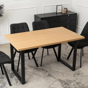Stół Prostokątny GLOS 135 cm Dąb Złoty/Czarny do Jadalni Nowoczesny Loft