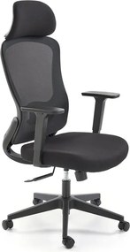 Czarny ergonomiczny obrotowy fotel z funkcją multiblock i z zagłówkiem D0-W42