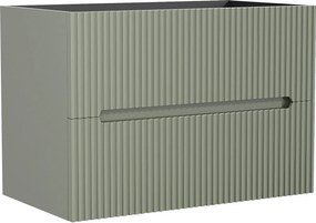 Podwieszana szafka pod umywalkę w zielone prążki - 80 cm - PAVANI