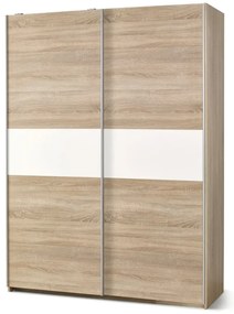 Szafa przesuwna LIMA S1 153cm dąb sonoma/biały połysk HALMAR