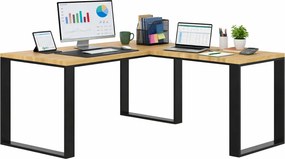 Drewniane loftowe biurko narożne 170x70 + 70x90 Z3-M75