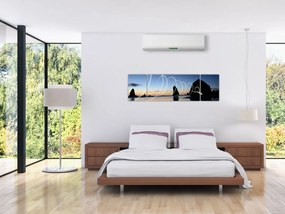 Obraz - plaża o zachodzie słońca (170x50 cm)