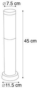 Zewnetrzna Antracytowa lampa słupkowa 45 cm IP44 - Rox Nowoczesny Oswietlenie zewnetrzne