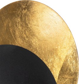 Nowoczesna lampa ścienna czarna ze złotem - Sunrise