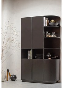 Czarny regał modułowy z litego drewna sosnowego 120x210 cm Finca – WOOOD