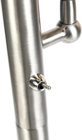 Klasyczna lampa stojąca stalowa z białym kloszem i lampką do czytania - Retro