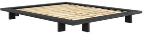 Czarne podwójne łóżko z drewna sosnowego z siatką 160x200 cm Japan - Karup Design