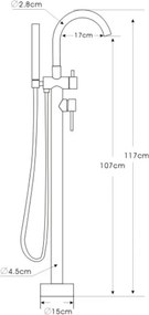 Bateria wannowa wolnostojąca 8028