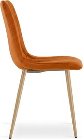 Terakotowe aksamitne krzesło LAVA