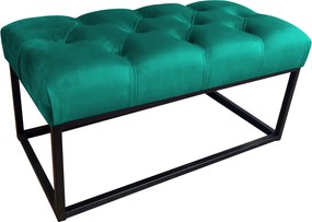 Ławka CHESTERFIELD tkanina Welur loft ławka metal : Kolor Stelaża - Czarny , Kolor tkaniny - VELVET - MG20, Typ tkaniny - Velvet