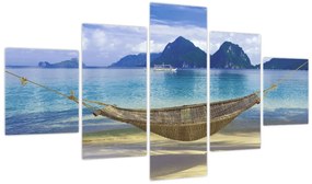 Obraz - Obraz hamaka na plaży 2 (125x70 cm)