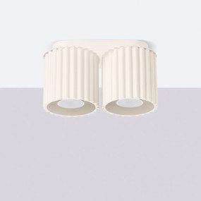 Plafon dwupunktowy AURA 2 beżowy GU10 ryflowany  SOLLUX  LIGHTING