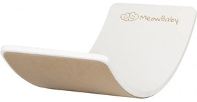 Deska do balansowania z filcem 80x30cm dla dzieci. drewniany biały balance board, filc beżowy - meowbaby®