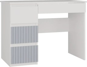 Lewostronne biurko z szufladami dla 6 latka, dla przedszkolaka biały + niebieski T2-K68