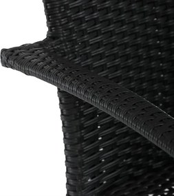 Autronic Krzesło ogrodowe, metal, polyratan, czarny, A ZC-S2113 BK