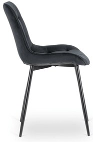 Zestaw Stół Kwadratowy Rozkładany MAX 80-160 cm Dąb Craft/Czarny i 6 Krzeseł Tapicerowanych CHRIS Czarne Nowoczesne