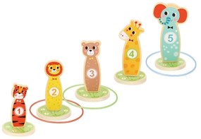 Tooky toy drewniana gra zręcznościowa rzut do celu zwierzątka 15 el.