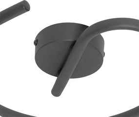 Designerska lampa sufitowa czarna ze złotem 3-światłowa okrągła - Noud