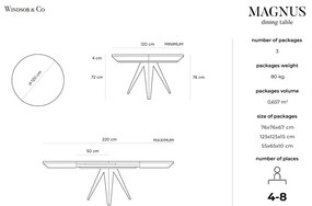 Stół rozkładany z czarnymi metalowymi nogami Windsor &amp; Co Sofas Magnus, ø 120 cm