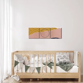 Obraz - Wschód słońca (z zegarem) (90x30 cm)