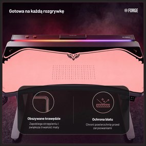 Podkładka ochronna na biurko Diablo X-Forge 120 cm, Akira Pink