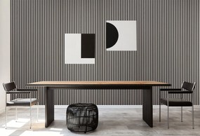 Drewniany panel akustyczny, 2400 x 600 mm, czarny podkład, 5 szt, dąb grafitowy