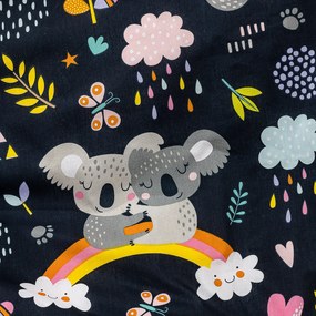 4Home Dziecięca pościel bawełniana do łóżeczka Koala rainbow, 100 x 135 cm, 40 x 60 cm
