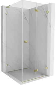 Mexen Lunar-F L kabina prysznicowa składana prawa 70 x 70 cm, transparent, złota - 836L-070-070-50-00-P