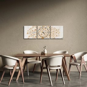 Obraz drzewa kwiatowego (z zegarem) (90x30 cm)