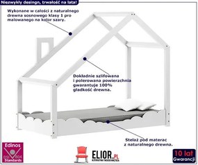 Drewniane łóżko dziecięce domek Lumo 5X - Białe