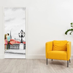 Fototapeta na drzwi - Kochankowie w Paryżu (95x205cm)